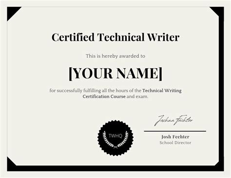 accredited technical writing certifications.
